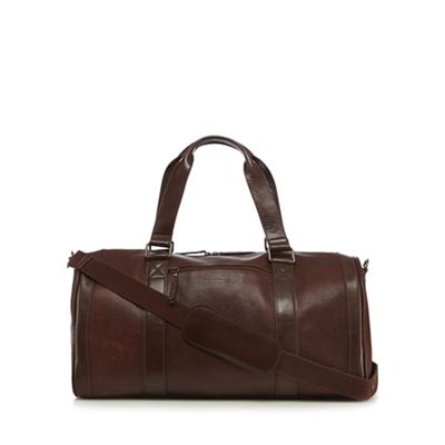 Designer brown pebbled leather holdall